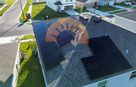 Aspire Solar residential rooftop solar panel installation at a Broad River Avenue residence.