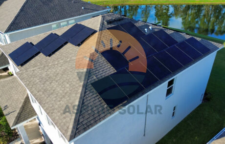 Aspire Solar residential rooftop solar panel system installed at a Broad River Avenue residence.