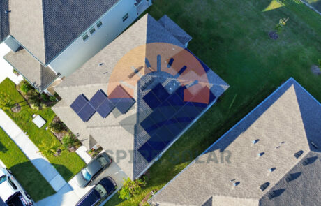 Aspire Solar residential rooftop solar panel installation at a Broad River Avenue residence.