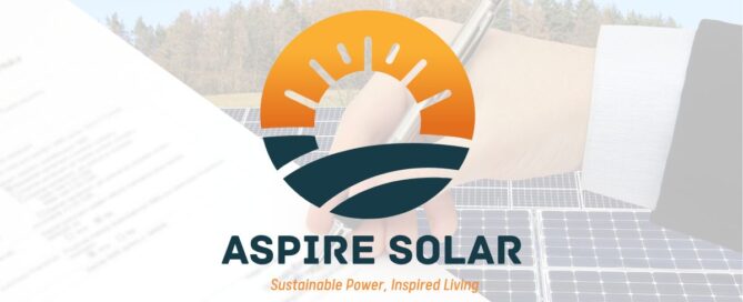 Aspire Solar visual of IRS Form 5695 for Residential Energy Credits with key sections highlighted, guiding homeowners on how to claim the 30% federal solar tax credit for solar panel installations.
