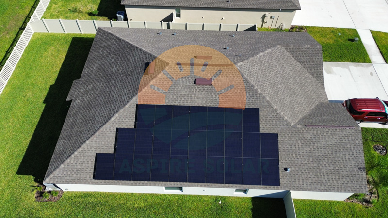 Aspire Solar residential rooftop solar panel installation at a Rainbow Quartz Way home